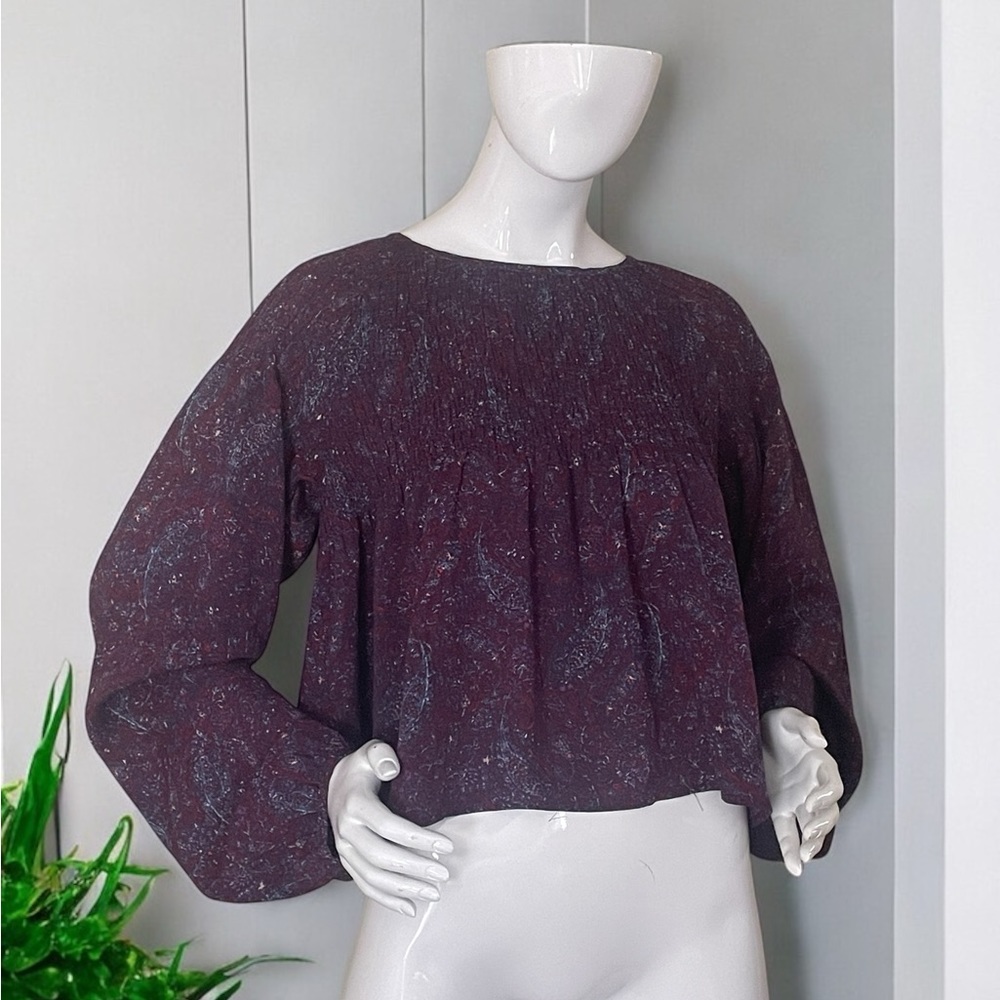 Urban Outfitters Staring at stars Purple Long Sleeve Crop Blouse (L)